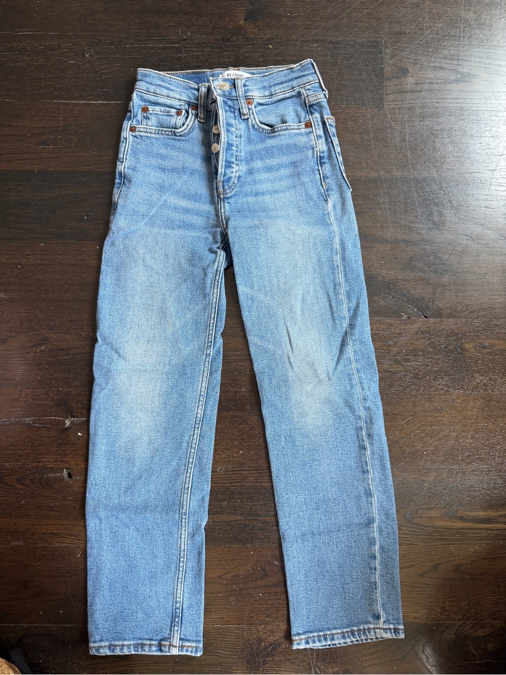 Re/Done Light Blue Straight-Leg Jeans